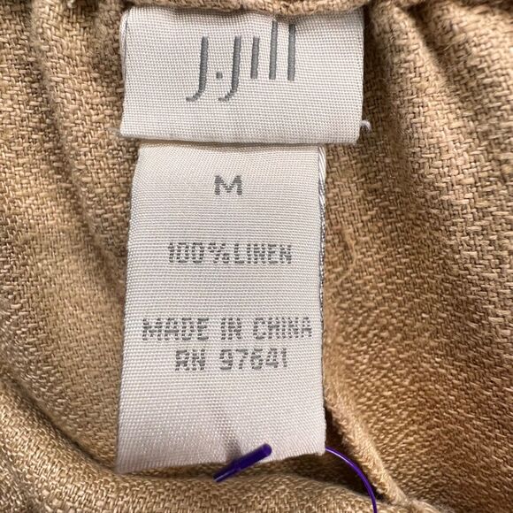 J Jill Pants Womens M Golden Brown Linen Pull On Stretch Lagenlook Soft Girl - Picture 9 of 10